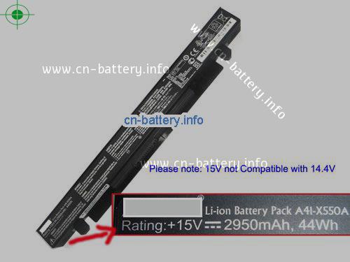 15V ASUS X550A 电池 2950mAh, 44Wh 