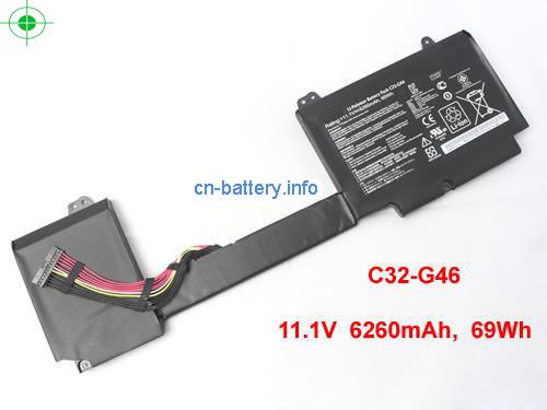 11.1V ASUS C32-G46 电池 6260mAh, 69Wh 