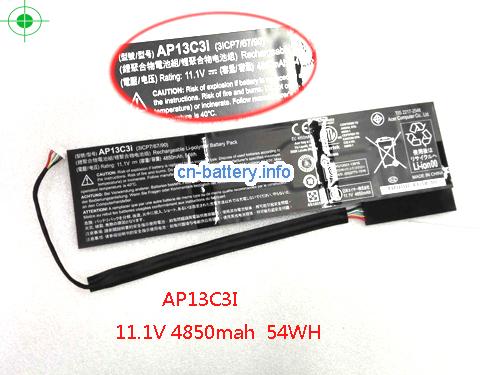 11.1V ACER AP12A41 电池 4850mAh, 54Wh 