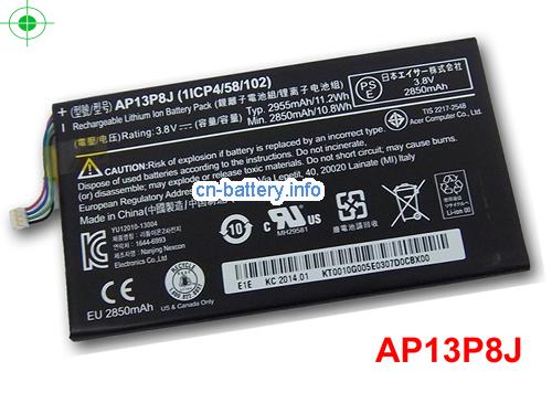 3.8V ACER AP13P8J 电池 2955mAh, 11.2Wh 