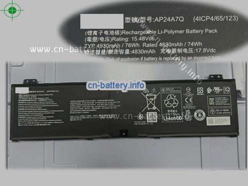 15.48V ACER AP24A7Q 电池 4930mAh, 76.00Wh 