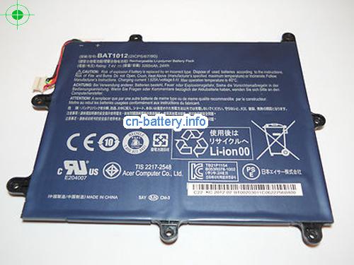 7.4V ACER BAT1012 电池 3280mAh, 24Wh 