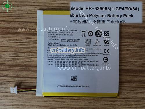 3.7V ACER 1ICP4/90/84 电池 2780mAh, 10.28Wh 