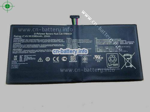 7.4V ASUS C21-TF81OCD 电池 3380mAh, 25Wh 