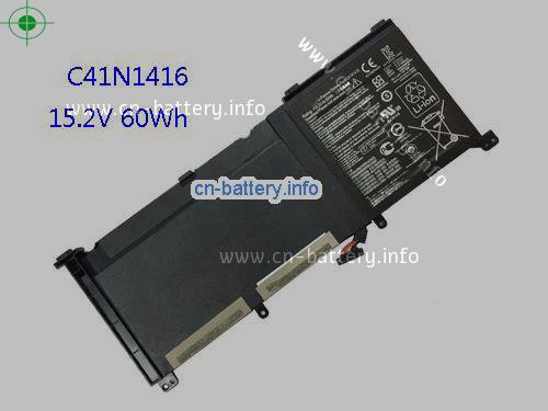 15.2V ASUS C41N1416-4S1P 电池 4400mAh, 60Wh 