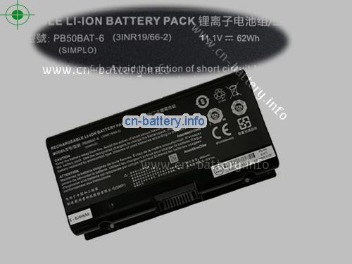 11.1V CLEVO PB50BAT-6 电池 5500mAh, 62.00Wh 