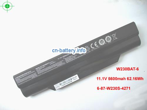 11.1V CLEVO W230BAT-6 电池 5600mAh, 62.16Wh 