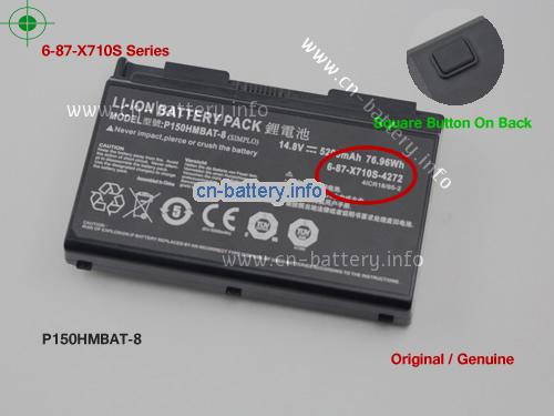 14.8V CLEVO 6-87-X710S-4J7 电池 5200mAh, 76.96Wh 