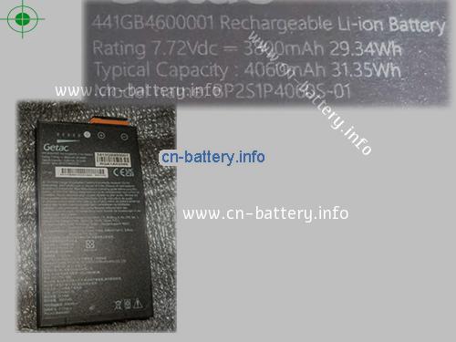7.72V GETAC 441GB4600001 电池 3800mAh, 29.34Wh 