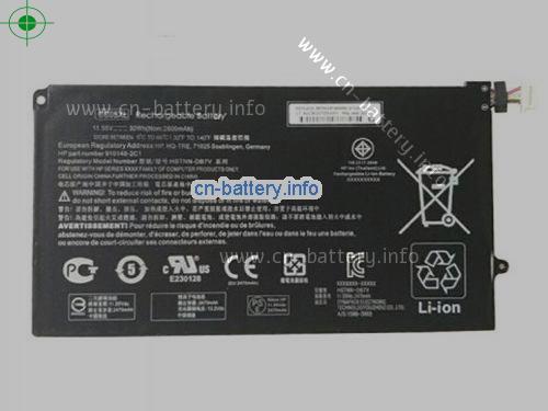 11.55V HP 910263855 电池 2600mAh, 30Wh 