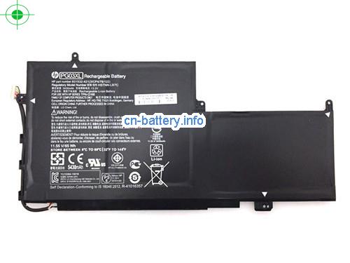 11.55V HP PG03XL 电池 5430mAh, 65Wh 