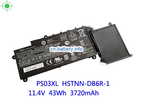 11.4V HP PS03XL 电池 3720mAh, 43Wh 