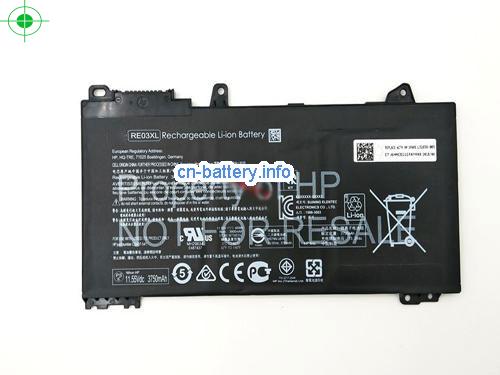 11.55V HP RE03045XL 电池 3900mAh, 45Wh 