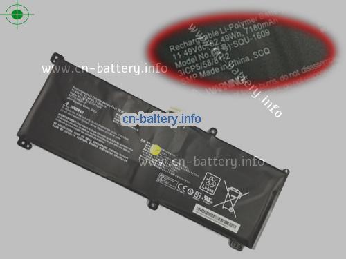 11.49V HASEE SQU-1611 电池 7180mAh, 72.49Wh 