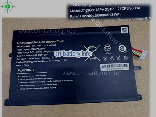 原厂 Jintai Jt-2998118pv-2s1p 笔记本电池 Li-ion 7.6v 5000mah 38wh