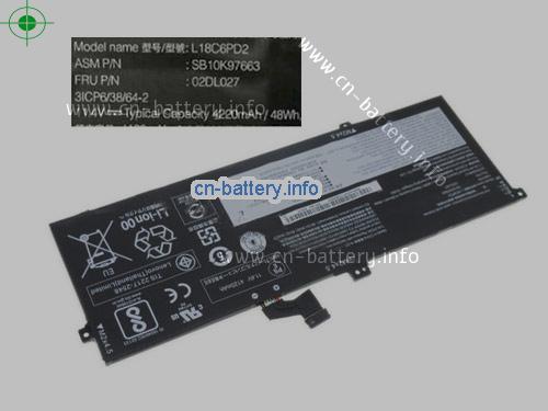 11.4V LENOVO SB10K97663 电池 4220mAh, 48Wh 