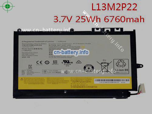 3.7V LENOVO L13N2P21 电池 6760mAh, 25Wh 