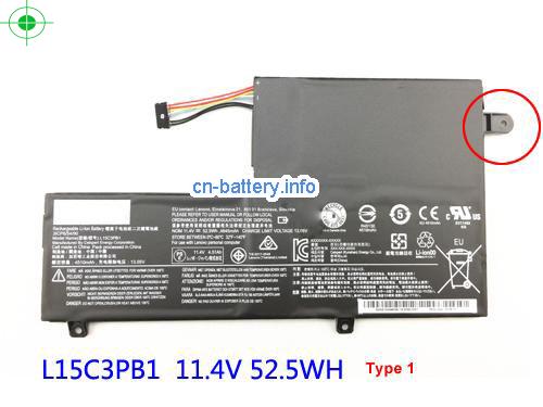 11.4V LENOVO L15C3PB1 电池 4645mAh, 52.5Wh 