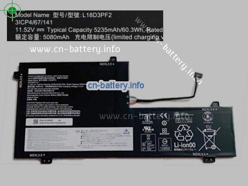 11.52V LENOVO L18D3PF2 电池 5235mAh, 60.3Wh 