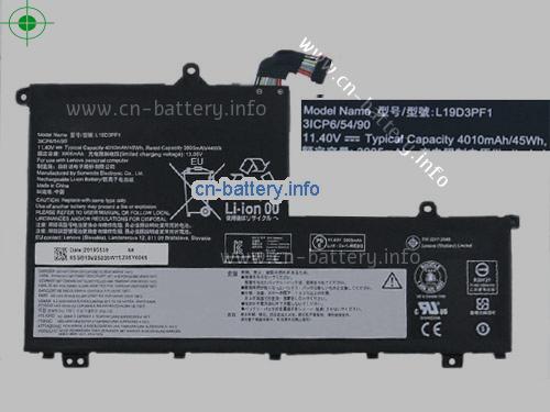 11.4V LENOVO L19M3PF2 电池 4010mAh, 45Wh 