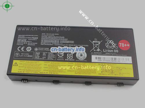 15V LENOVO SB10F46468 电池 6400mAh, 96Wh , 6.4Ah