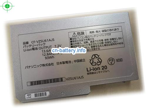 7.2V PANASONIC CF-VZSU59U 电池 12917mAh, 93Wh , 13.6Ah