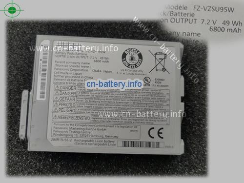 7.2V PANASONIC FZ-VZSU95JS 电池 6800mAh, 49.00Wh 