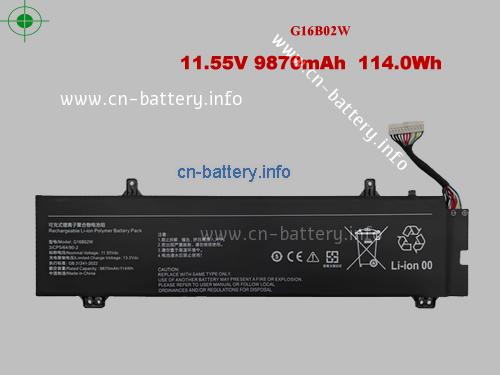 11.55V REDMI G16B02W 电池 9870mAh, 114.00Wh 