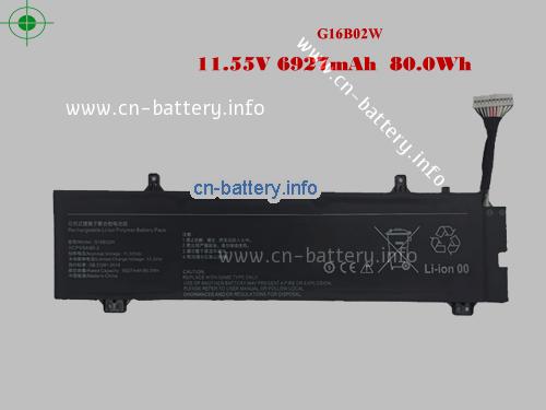 11.55V REDMI G16B02W 电池 6927mAh, 80.00Wh 