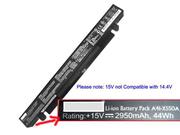 原厂 ASUS A41-X550A 笔记本电脑电池 Li-ion 15V 2950mAh, 44Wh 