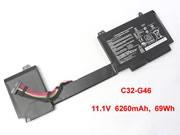 原厂 ASUS C32-G46 笔记本电脑电池 Li-Polymer 11.1V 6260mAh, 69Wh 