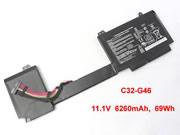 原厂 ASUS G46EI363VM 笔记本电脑电池 Li-Polymer 11.1V 6260mAh, 69Wh 