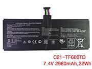 原厂 ASUS TF600TD 笔记本电脑电池 Li-Polymer 7.4V 2980mAh, 22Wh 