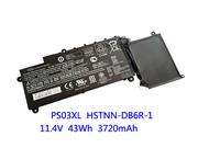 原厂 HP PS03XL 笔记本电脑电池 Li-ion 11.4V 3720mAh, 43Wh 