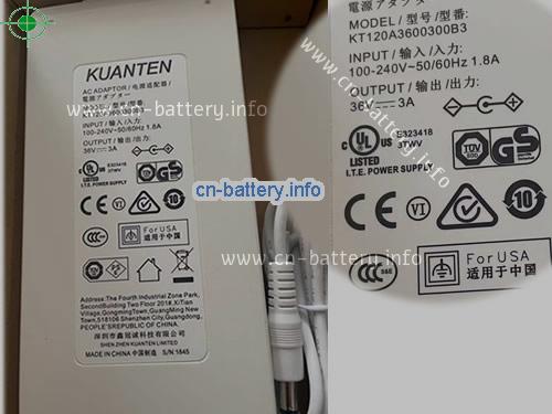 kuanten KT120A3600300B3电源36V 3A 108W