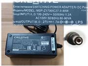 Creative 27V 1.7A Laptop AC Adapter 笔记本电源，笔记本电源5.5 x 2.1mm 