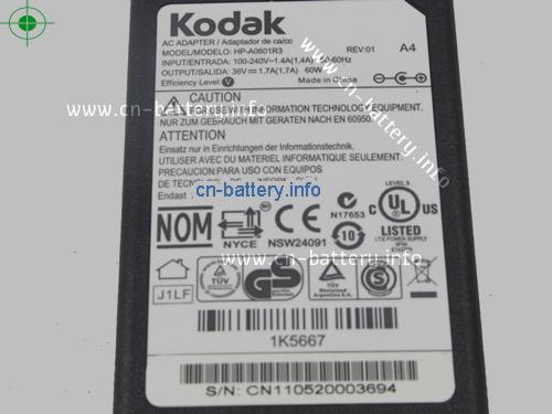  image 3 for  KODAK 36V 1.7A笔记本适配器，笔记本电脑充电器在线網購,KODAK36V1.7A61W-6.4x4.0mm 