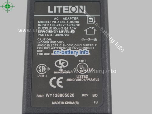  image 3 for  LITEON 5V 2A笔记本适配器，笔记本电脑充电器在线網購,LITEON5V2A10W-4.0x1.7mm-US 